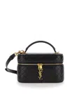 Saint Laurent Women 'gaby' Black Vanity Bag With Cassandre In Quilted Leather Woman
