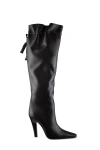 Saint Laurent Women Gathered Boots In Brown