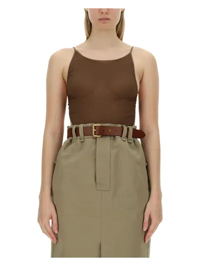 SAINT LAURENT WOMEN'S GEORGETTE BODYSUIT