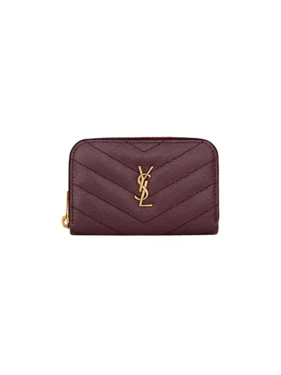 Saint Laurent Women's Grain De Poudre Leather Cassandre Change Purse