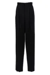 Saint Laurent Wool Wide-leg Trousers In Black