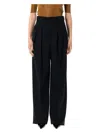 Saint Laurent Women's Grain De Poudre Wide-leg Pants