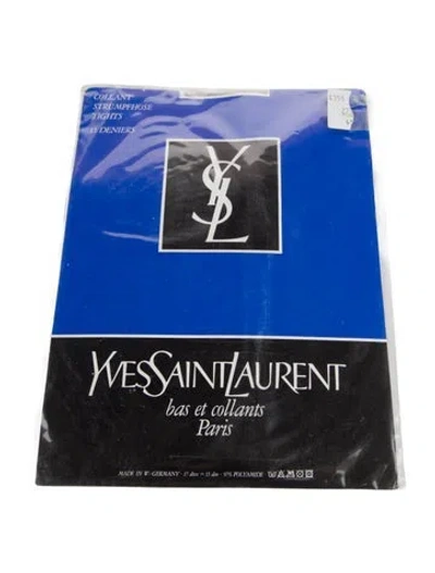 Pre-owned Saint Laurent Women's Grey Nylon Yves  Stockings