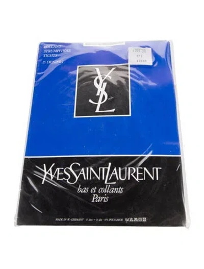 Pre-owned Saint Laurent Women's Grey Nylon Yves  Stockings