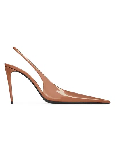 Saint Laurent Women's Guermantes Slingback Pumps In Patent Leather In Black
