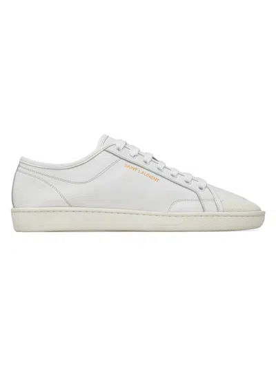 Saint Laurent Women's Gym Sneakers In Smooth Leather In White