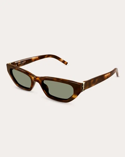 Saint Laurent Women's Havana Cat-eye Sunglasses In Brown