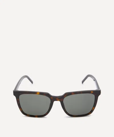 Saint Laurent Women's Havana Square Acetate Sunglasses