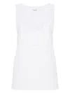 Saint Laurent Semi-sheer Henley Tank Top In White