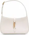 Saint Laurent Women's Hobo Logo Plaque Mini Bag In Crema Soft