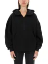 Saint Laurent Camionneur Molleton Hoodie In Black