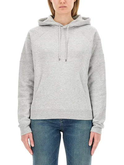 Saint Laurent Women Hoodie In Grey