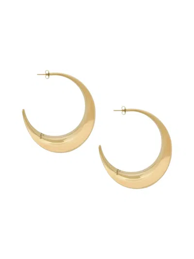 Saint Laurent Women's Hoop Earrings In Metal In Pale Gold