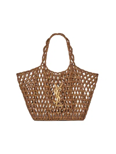 Saint Laurent Women's Icare Medium Totes In Wood Beads