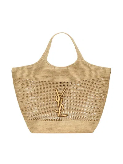 Saint Laurent Women's Icare Tote Bag In Raffia