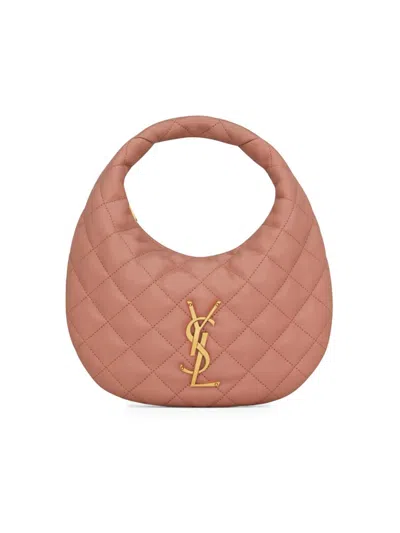 Saint Laurent Icarino Lambskin Quilted Shoulder Bag In Pink