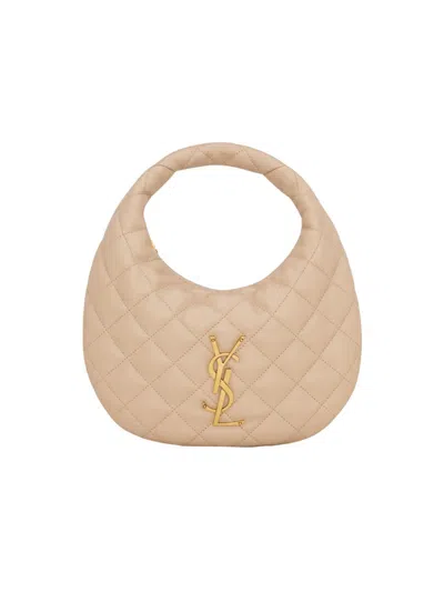 Saint Laurent Women's Icarino Top Handle Bag In Quilted Nappa In Brown