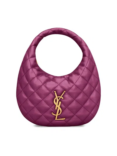 Saint Laurent Women's Icarino Top Handle Bag In Quilted Nappa In Purple