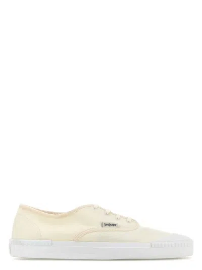 Saint Laurent Women's Ivory Canvas Wes Sneakers