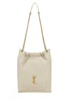 Saint Laurent Ivory Leather Pochon Shoulder Bag