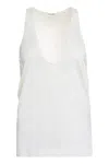 Saint Laurent Silk Crepe Satin Top In Ivory