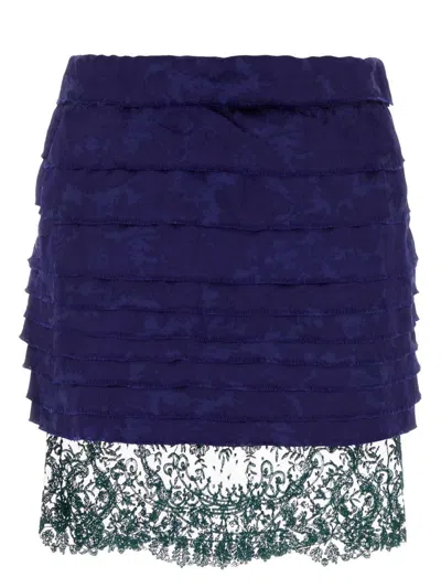 SAINT LAURENT WOMEN'S JACQUARD MINI SKIRT