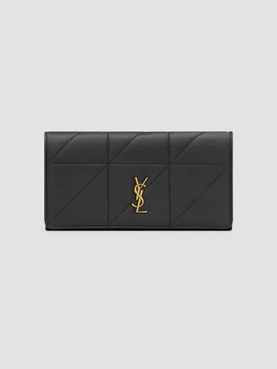 Saint Laurent Women's Jamie Large Flap Wallet In Black