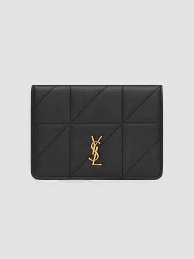 Saint Laurent Women's Jamie Passport Case In Lambskin Leather In Black