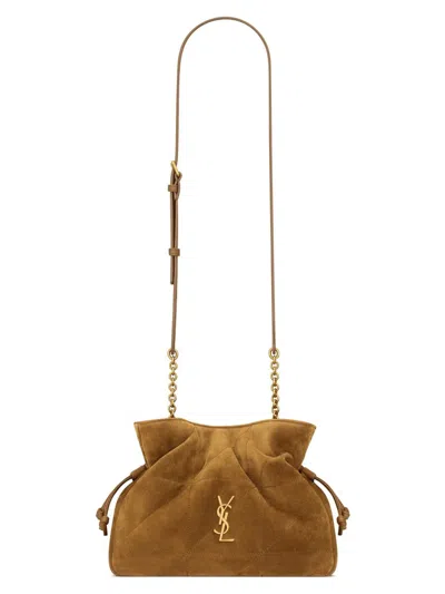 Saint Laurent Women's Jamie Shoulder Bag In Suede Leather In Brown