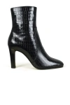 Saint Laurent 90mm Jane Croc Embossed Leather Boots In Black