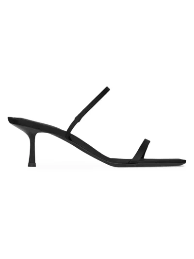 Saint Laurent Women's Jaspe Sandals In Satin Crepe In Black