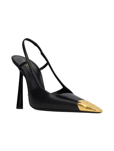 Saint Laurent Women's Jeanne Slingback Pumps In Smooth Leather In Black