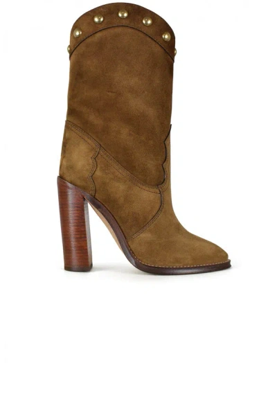 Saint Laurent Women Kate Boots In Brown