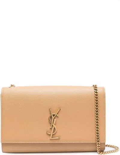 Saint Laurent Women's Kate Chain Shoulder Bag In Dk Hummus