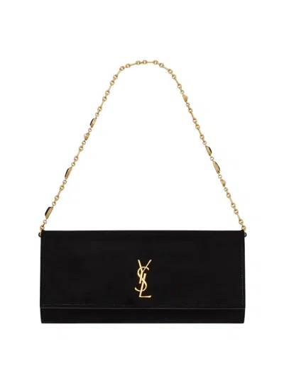 Saint Laurent Women's Kate Clutch In Velvet In White