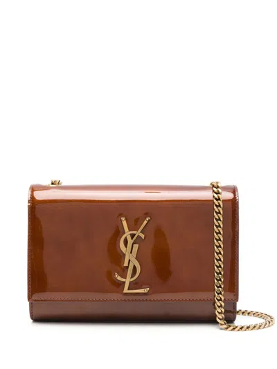 Saint Laurent Women Kate Patent Leather Crossbody Bag