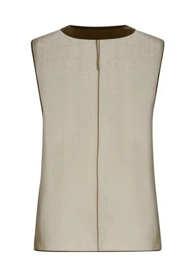 SAINT LAURENT WOMEN'S KHAKI MUSLIN TOP