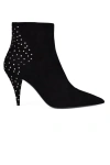 Saint Laurent Kiki Zip Stud Booties In Black