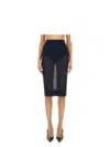 Saint Laurent Knit Pencil Skirt In Black