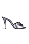 Saint Laurent La 16 Mules In Silver