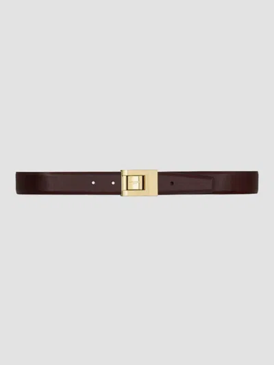 Saint Laurent Women's La 76 Belt In Smooth Leather In Brown