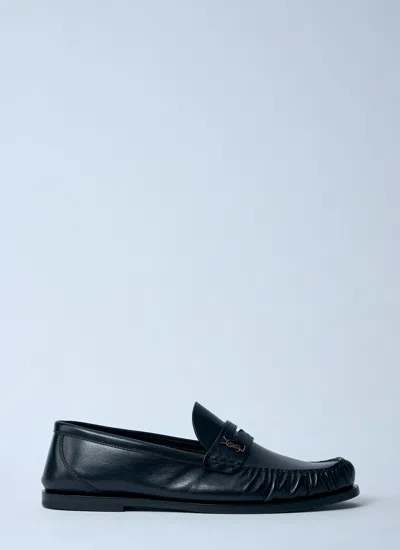 Saint Laurent Women Laurent Leather Loafers In Blue