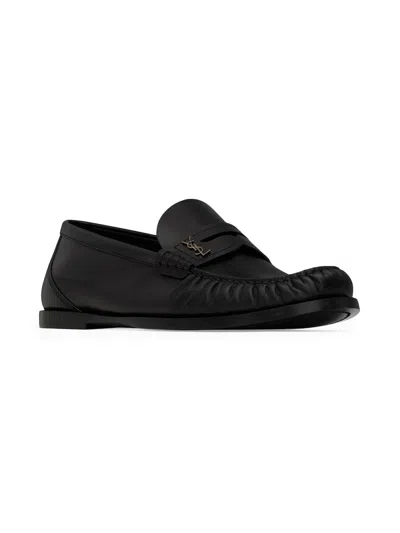 Saint Laurent Women's Laurent Loafers In Smooth Leather In Black