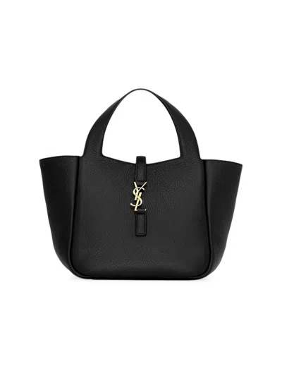 Saint Laurent Women's Le 5 À 7 Baby Bea Top Handle Bag In Grained Leather In Purple