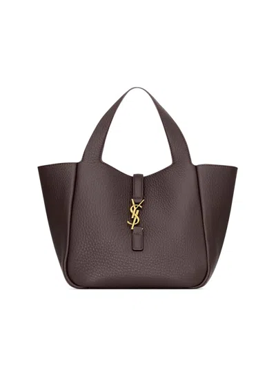 Saint Laurent Women's Le 5 À 7 Baby Bea Top Handle Bag In Grained Leather In Yellow