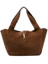 Saint Laurent Women Le 5 À 7 Bea Suede Leather Tote Bag In Multicolor