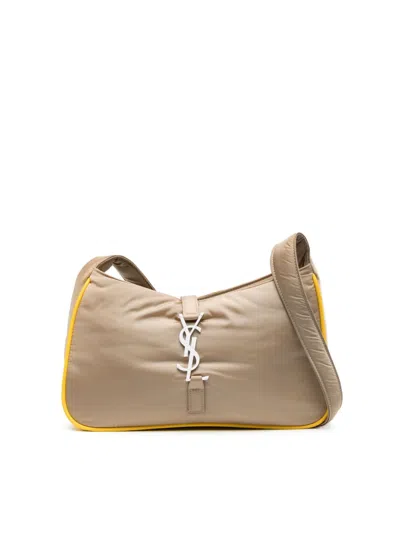 Saint Laurent Women's Le 5 Ã 7 Logo Shoulder Bag In Beige