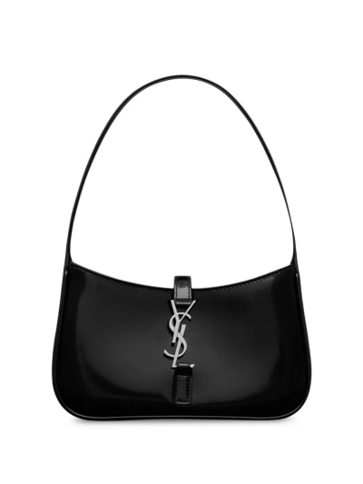 Saint Laurent Women's Le 5 A 7 Mini Bag In Shiny Leather In Black