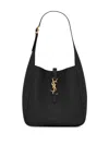 Saint Laurent Black Le 5 7 Leather Shoulder Bag In Nero