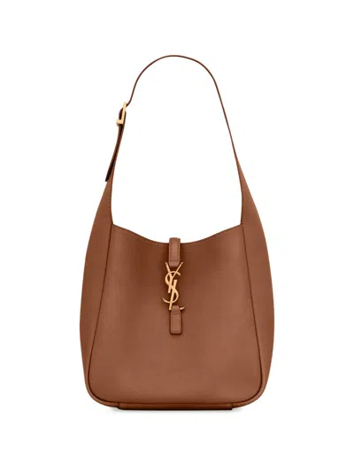 Saint Laurent Women's Le 5 À 7 Supple Small Shoulder Bag In Grained Leather In Brown